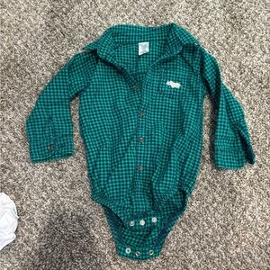 Carter's Teal Checkered Baby Bodysuit